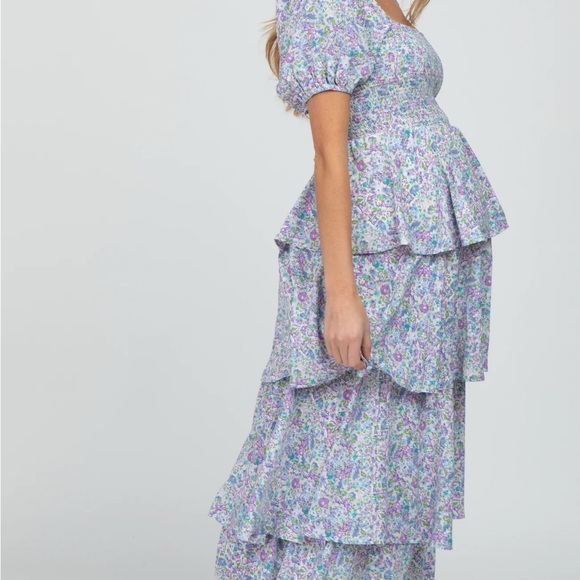 entro Dresses & Skirts - Floral Tiered Maxi Maternity Dress